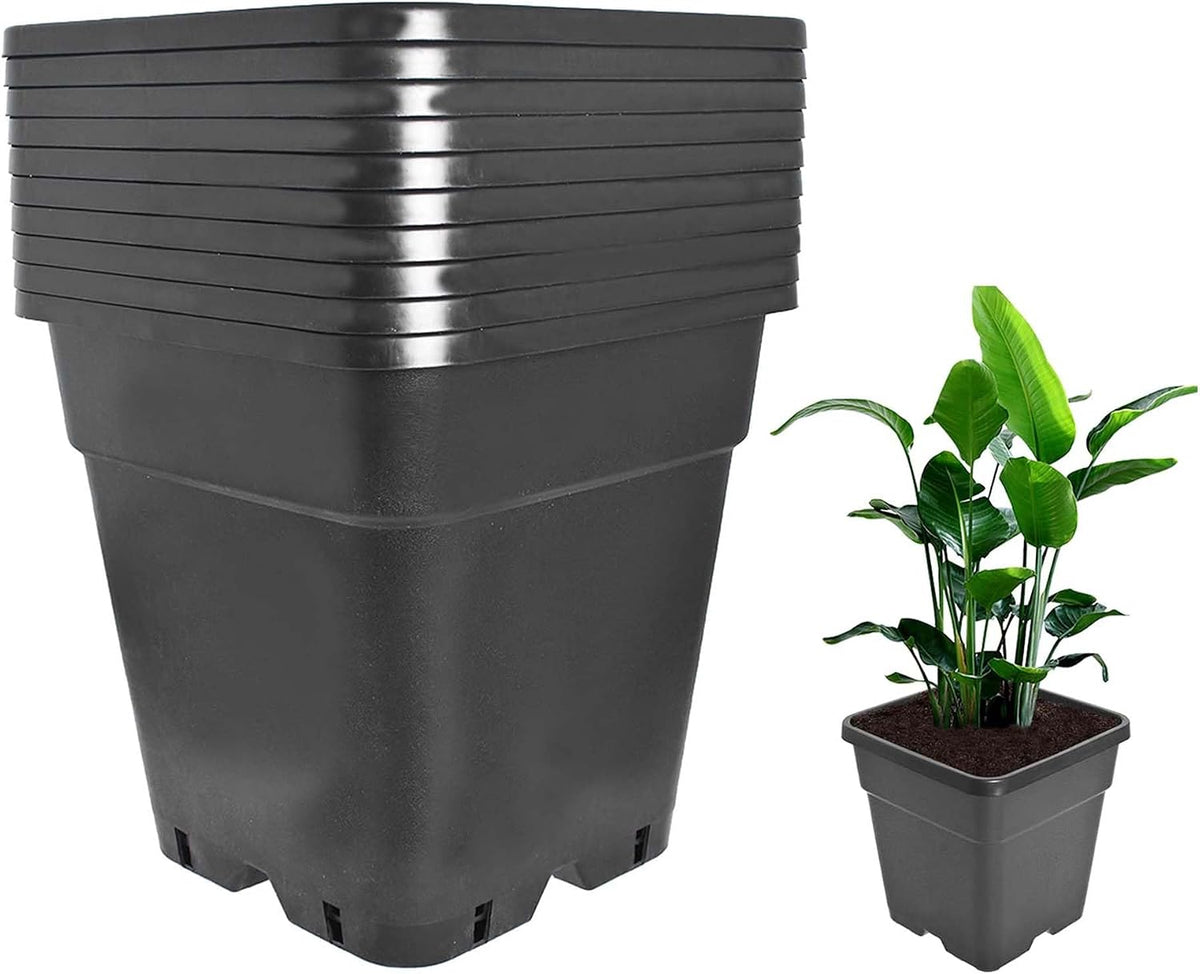 10-Pack 2 Gallon Heavy Duty Garden Plant Pots