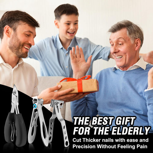 Toenail Clippers for Seniors Thick Toenails, Heavy Duty Toe Nail Clippers Adult Thick Nails Long Handle, Large Toenail Clippers for Thick Nails 7Pcs