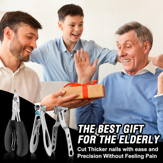 Toenail Clippers for Seniors Thick Toenails, Heavy Duty Toe Nail Clippers Adult Thick Nails Long Handle, Large Toenail Clippers for Thick Nails 7Pcs