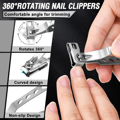 Toenail Clippers for Seniors Thick Toenails, Heavy Duty Toe Nail Clippers Adult Thick Nails Long Handle, Large Toenail Clippers for Thick Nails 7Pcs
